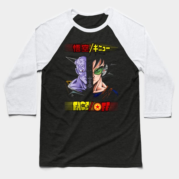 Face off Goku Baseball T-Shirt by sevencrow